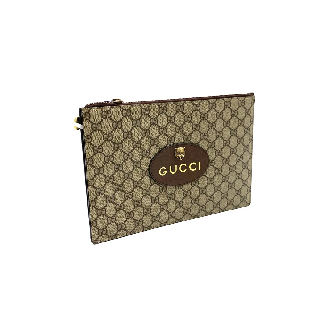95新 GUCCI/古驰 98新 经典老花虎头手拿包 尺寸30/20男款时尚