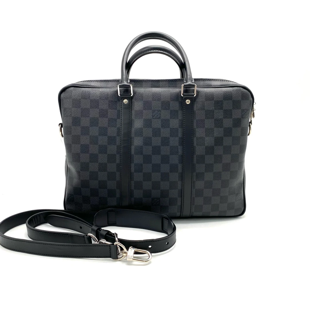 99新 LouisVuitton/路易威登 黑棋盘格公文包 尺寸36/27男款经典
