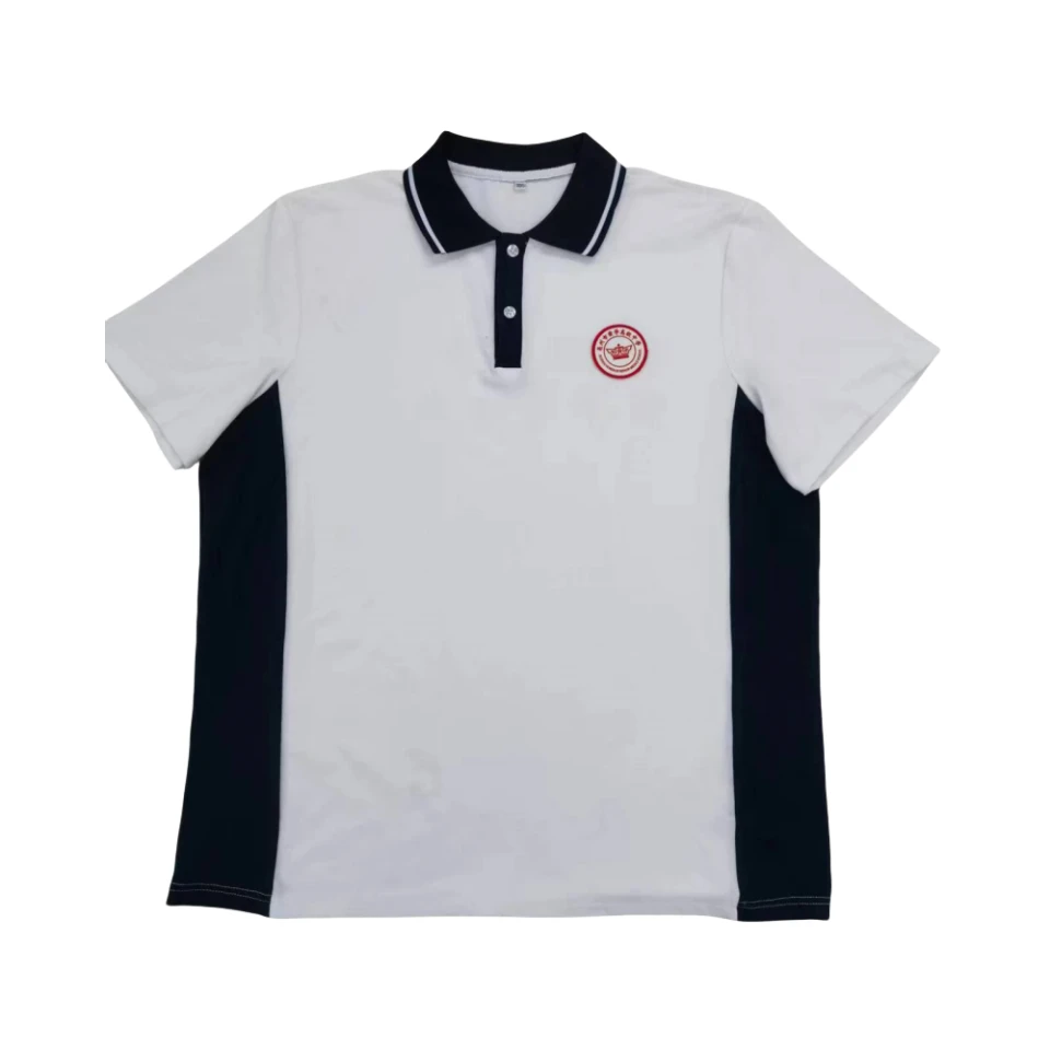 定制初高中学生夏季翻领休闲短袖T恤黉学高级中学同款夏款上衣