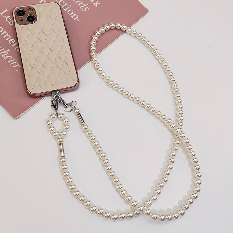 手机挂绳珍珠手工串珠手提链条多功能两用斜挎可肩背高端女款挂链