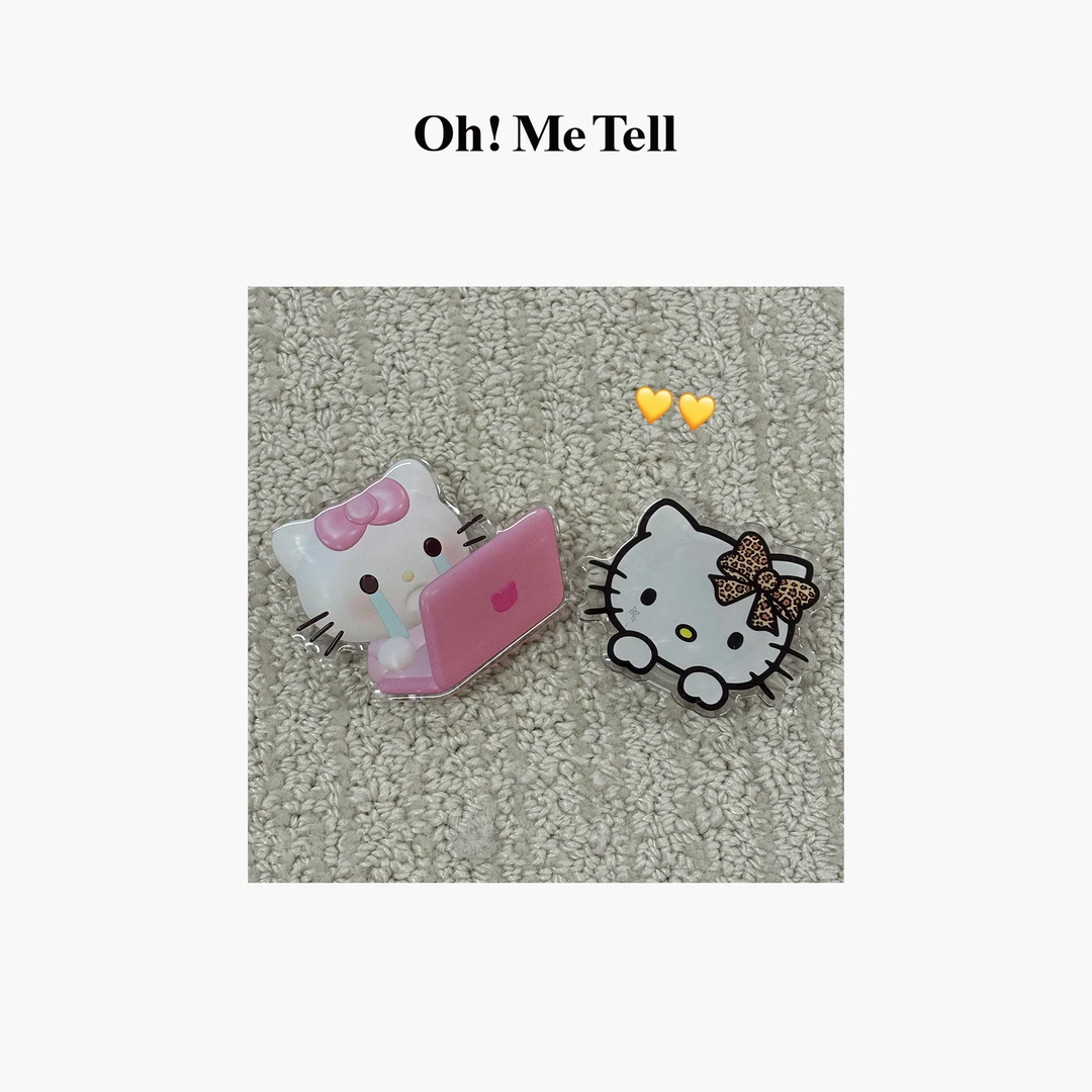 Oh! Me Tell【蜜桃粉专属定制】可爱KT粘贴式可伸缩手机气囊支架