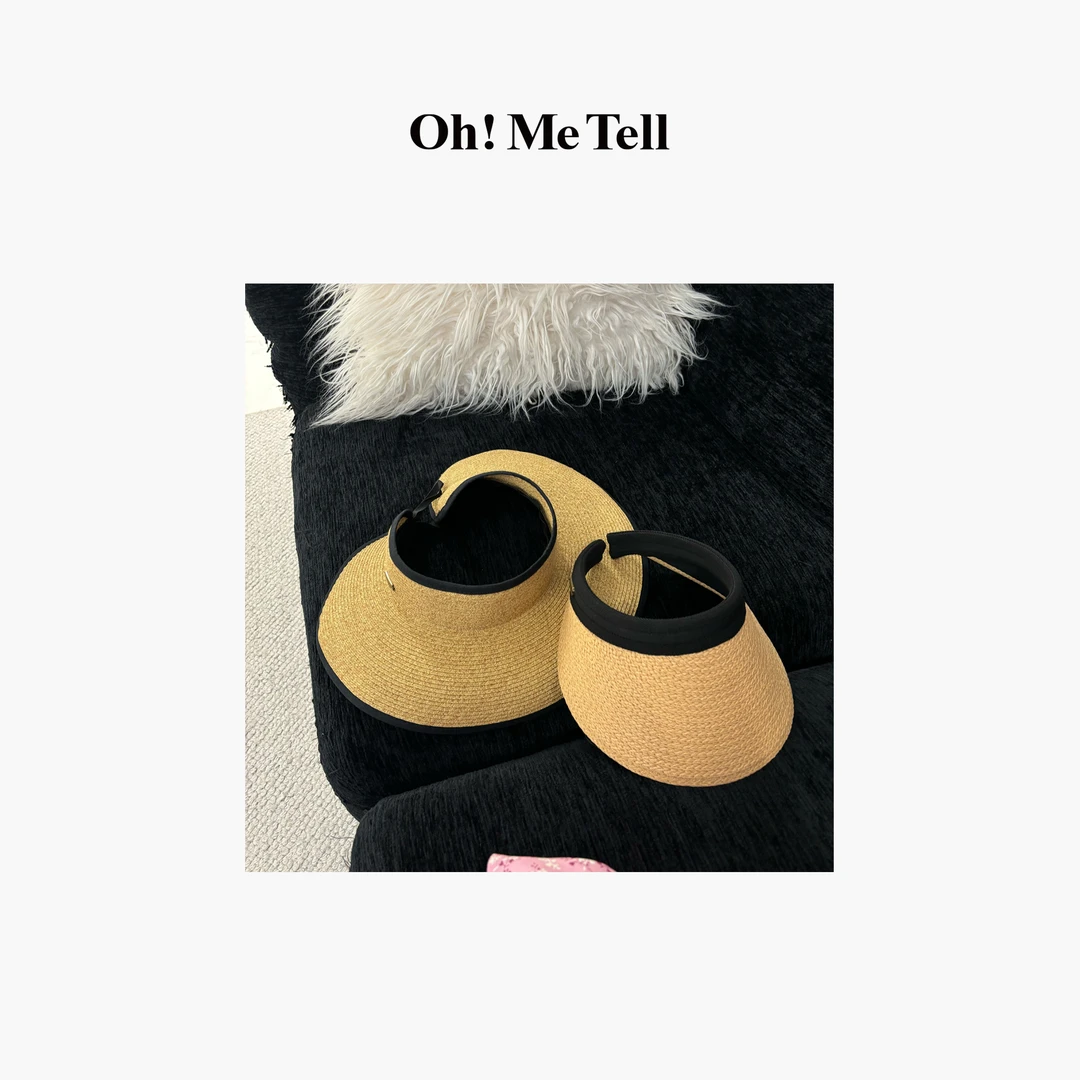 Oh! Me Tell 户外出游度假大帽檐显脸小空顶UPF50+防晒遮阳草帽