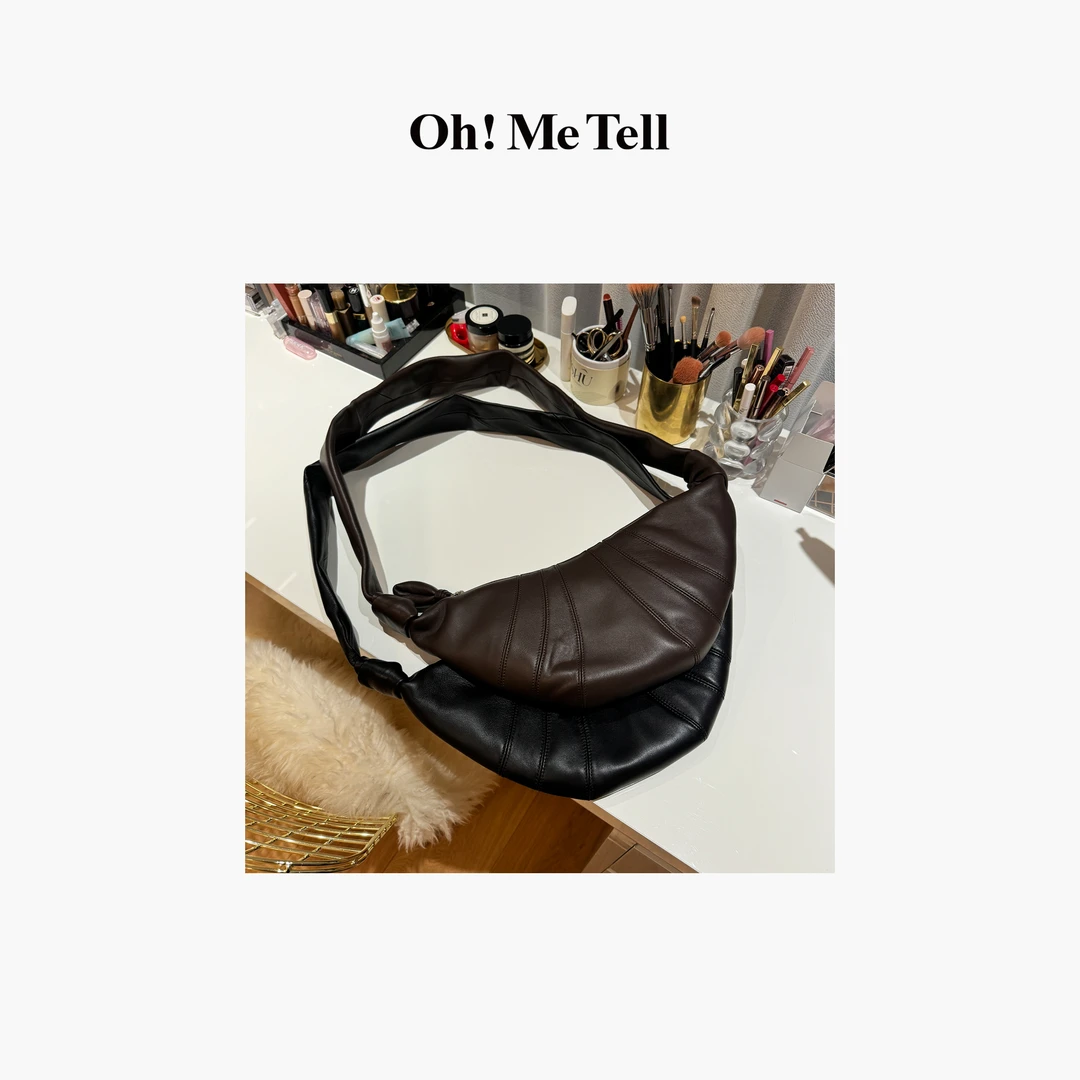 Oh! Me Tell【Jennie同款】经典时尚高级单肩斜挎可颂包牛角包小号