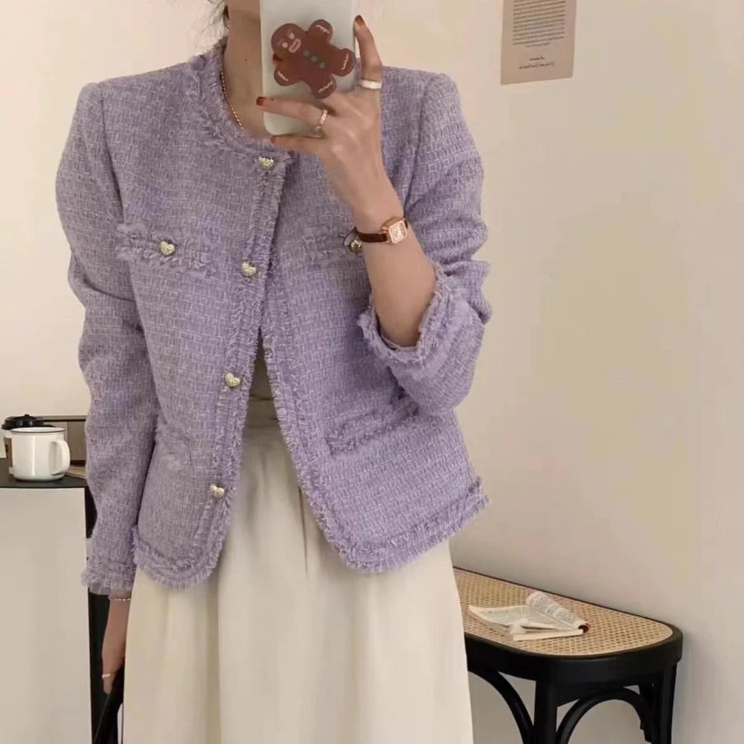 （窦窦家大码女装）甜美网纱马卡龙时尚气质百搭小香风外套宽松