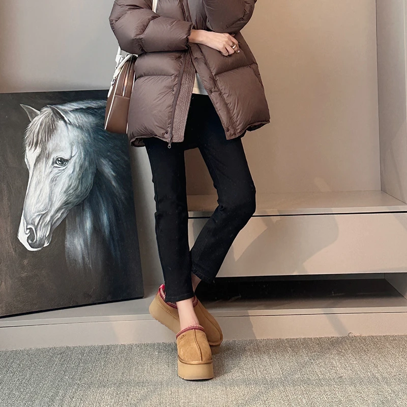 黑色百搭烟管牛仔裤女抓绒保暖冬季加厚直筒高腰显瘦九分裤休闲