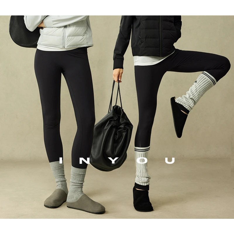 秋冬高腰裸感弹力运动紧身瑜伽裤外穿