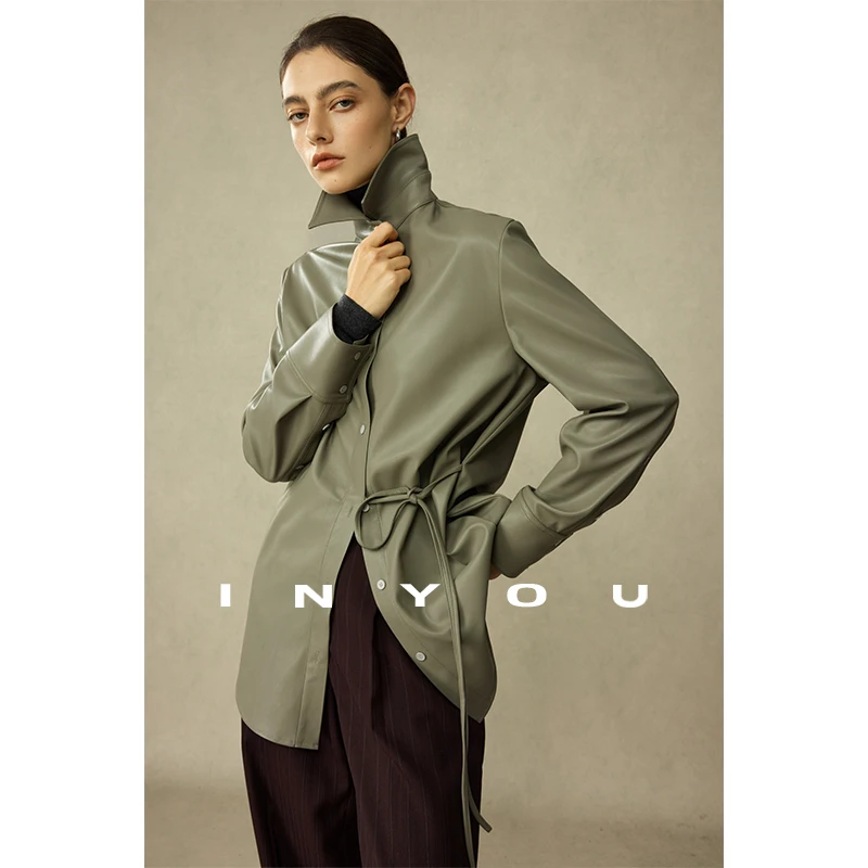 因由 極简静奢风轻量环保皮质百搭叠穿衬衫