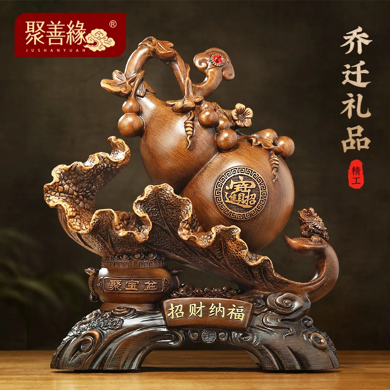 五福临门高档工艺饰品葫芦摆件家居客厅玄关酒柜装饰乔迁新房礼物