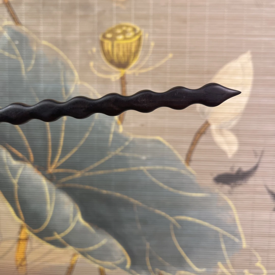 18公分气质百搭波浪素发簪