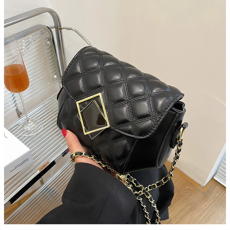 爆款潮流2025简约时尚百搭链条包包金球单肩斜跨韩版包女包小香风