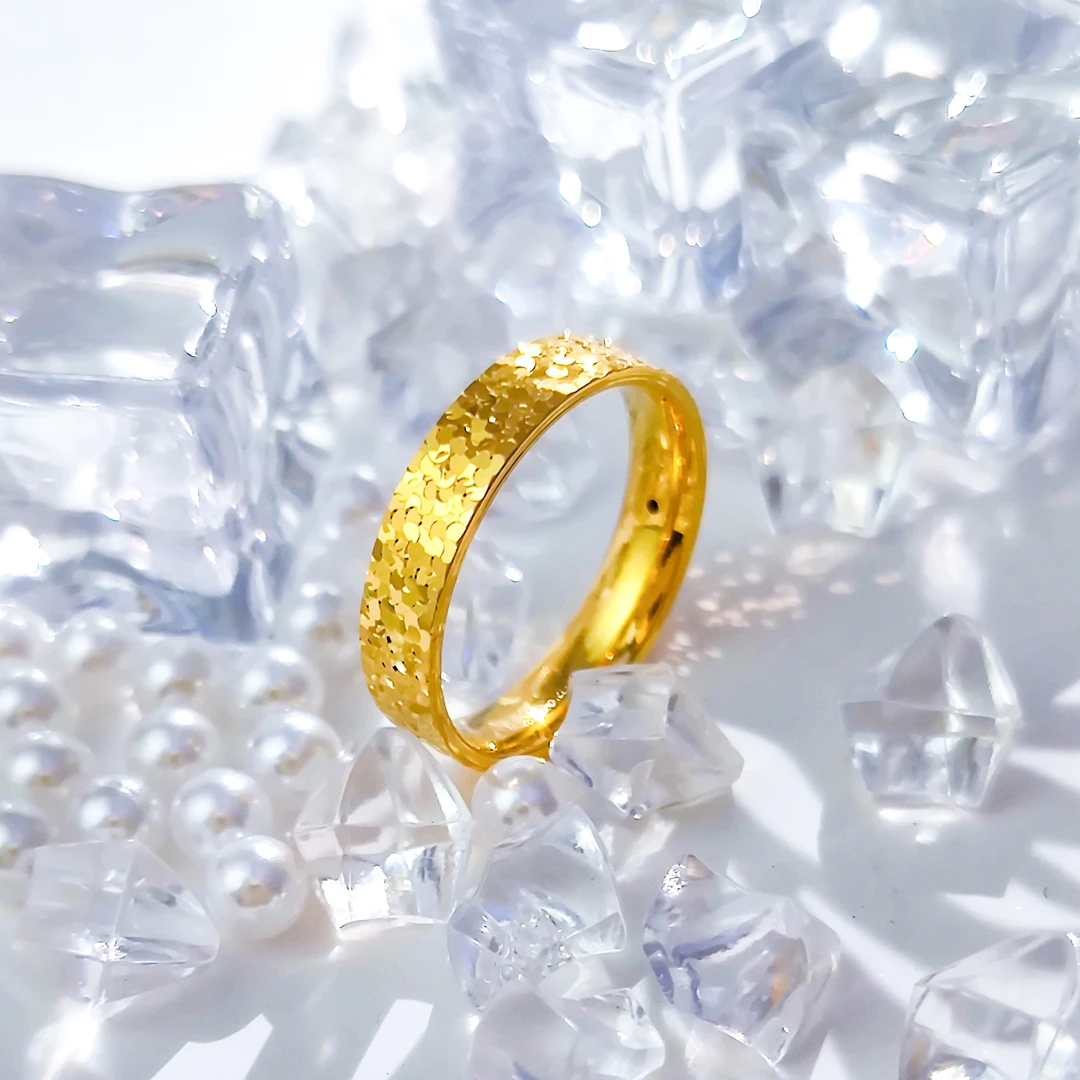 【国潮】足金999 碎碎金宽戒指1.94 23圈口