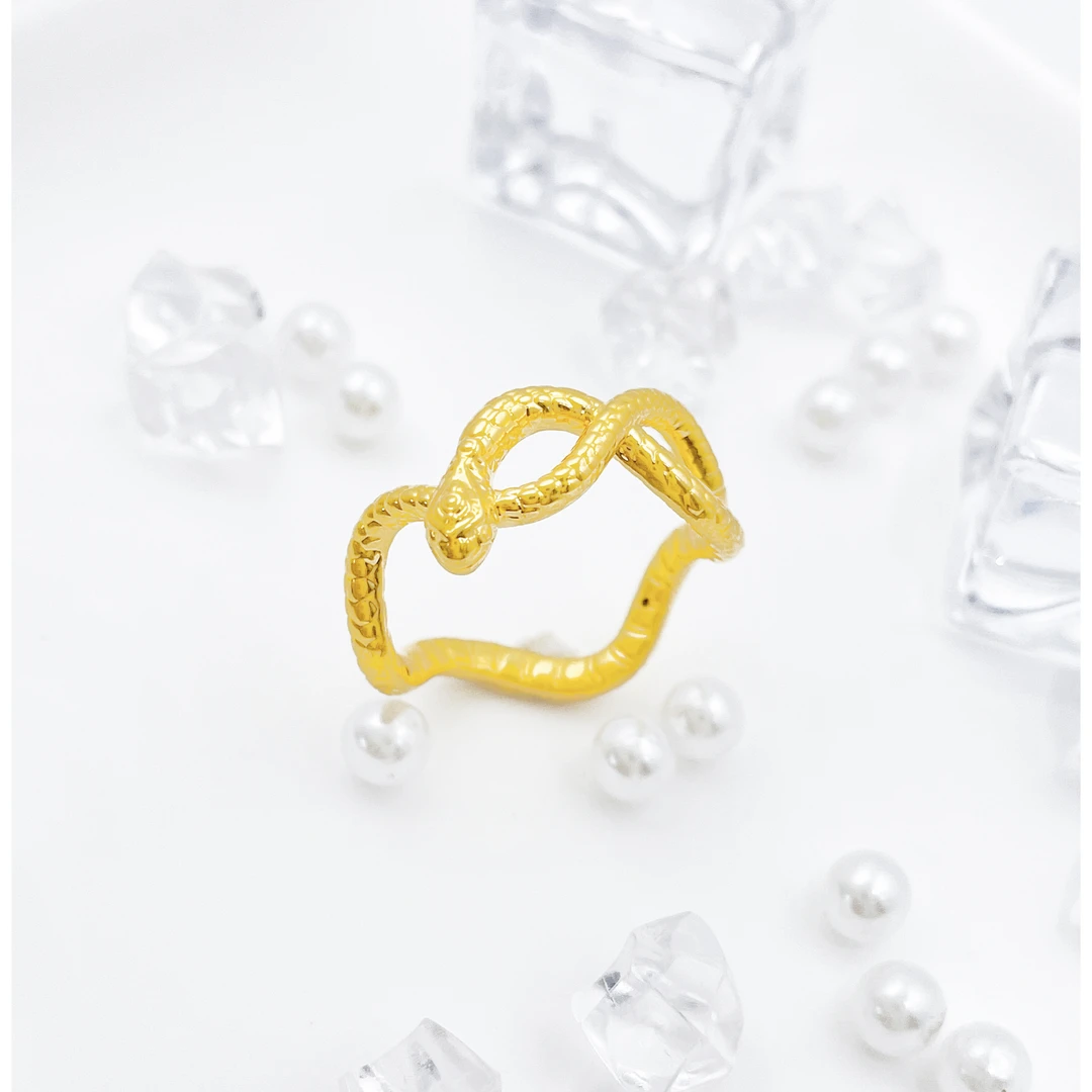 【飘飘严选】足金999 缠绕灵蛇戒指1.19 12#