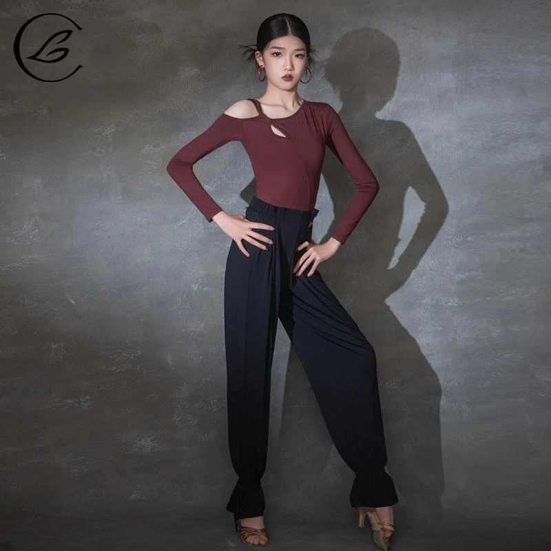 乐雅池2025秋冬儿童拉丁舞服装练功服舞蹈服新款演出服长袖24361