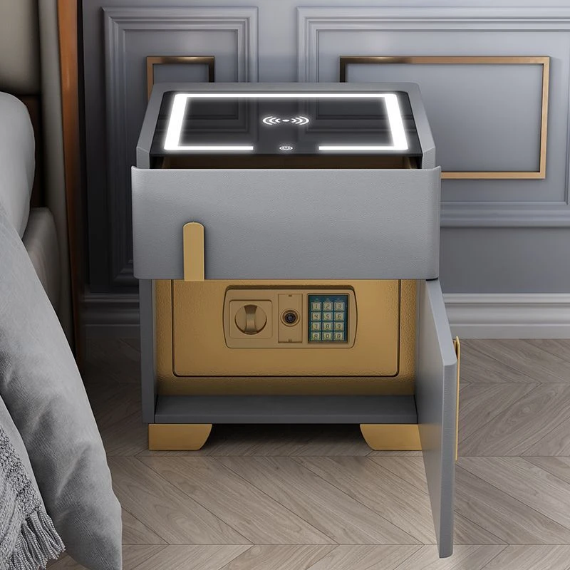 智能床头柜保险柜一体无线充密码锁保险柜家用防盗保险箱2025新款