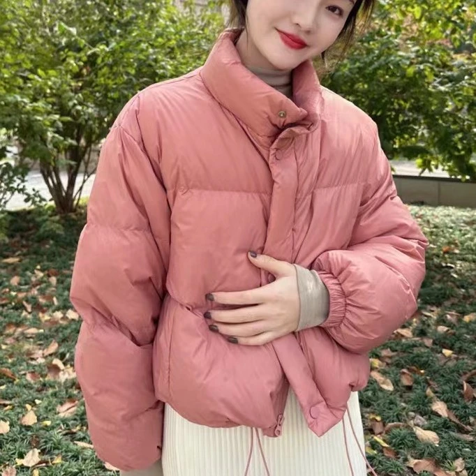 【90绒白鸭绒羽绒服】短款面包服时尚百搭宽松立领加厚保暖韩版外套