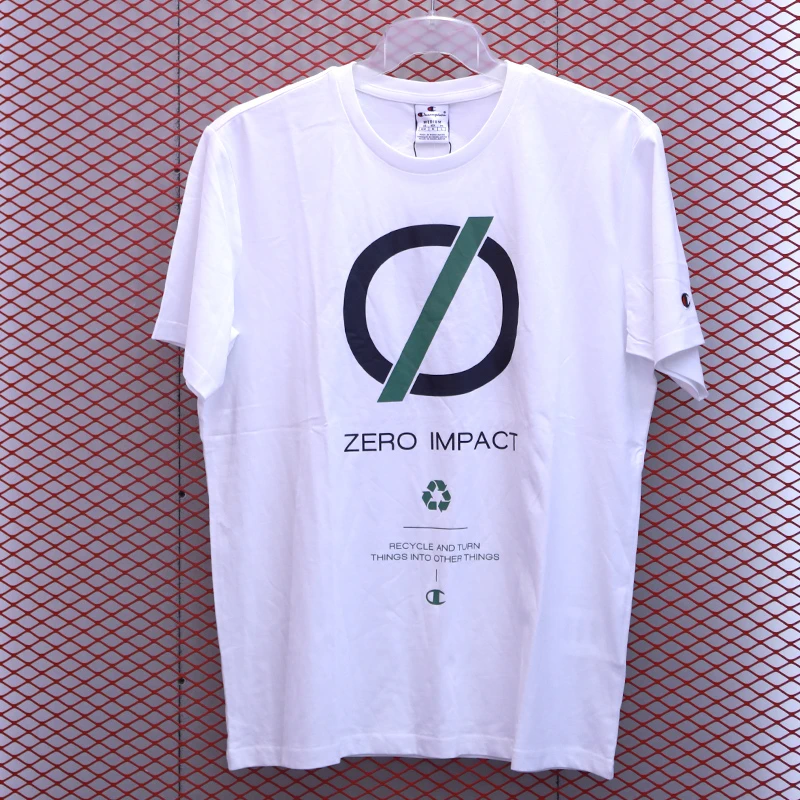 Champion冠军日版撞色印花logo圆领短袖T桖男女同款217273