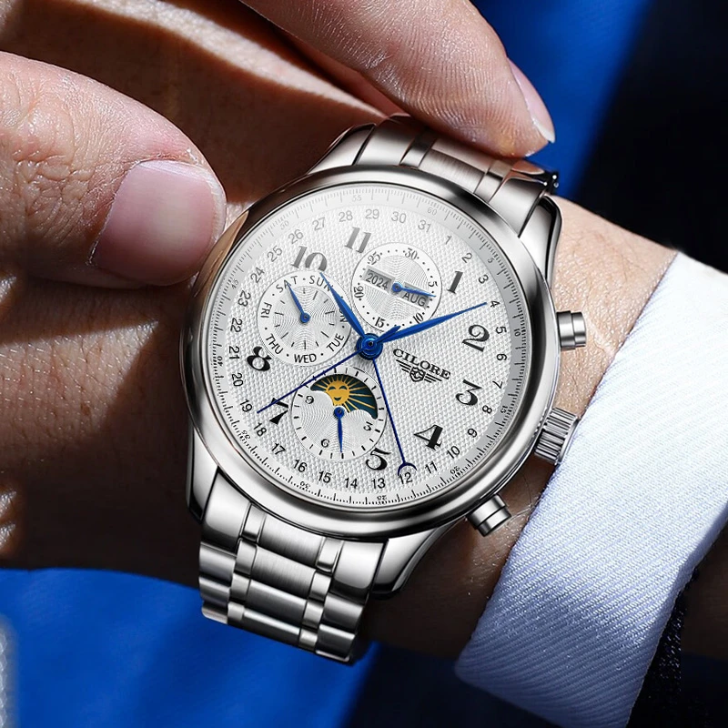 八针月相系列 男士全自动多功能机械表（南方）