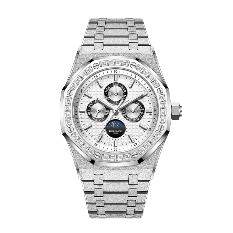 男士全自动机械腕表多功能机械手表霜金工艺RD（小胖）