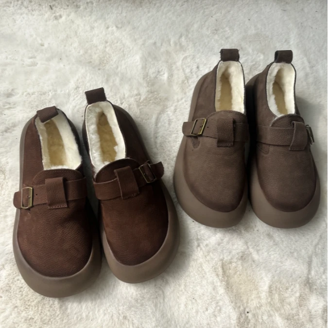 初寻女鞋2024秋季新款上新手工复古羊皮毛一体小短靴时尚百搭女靴