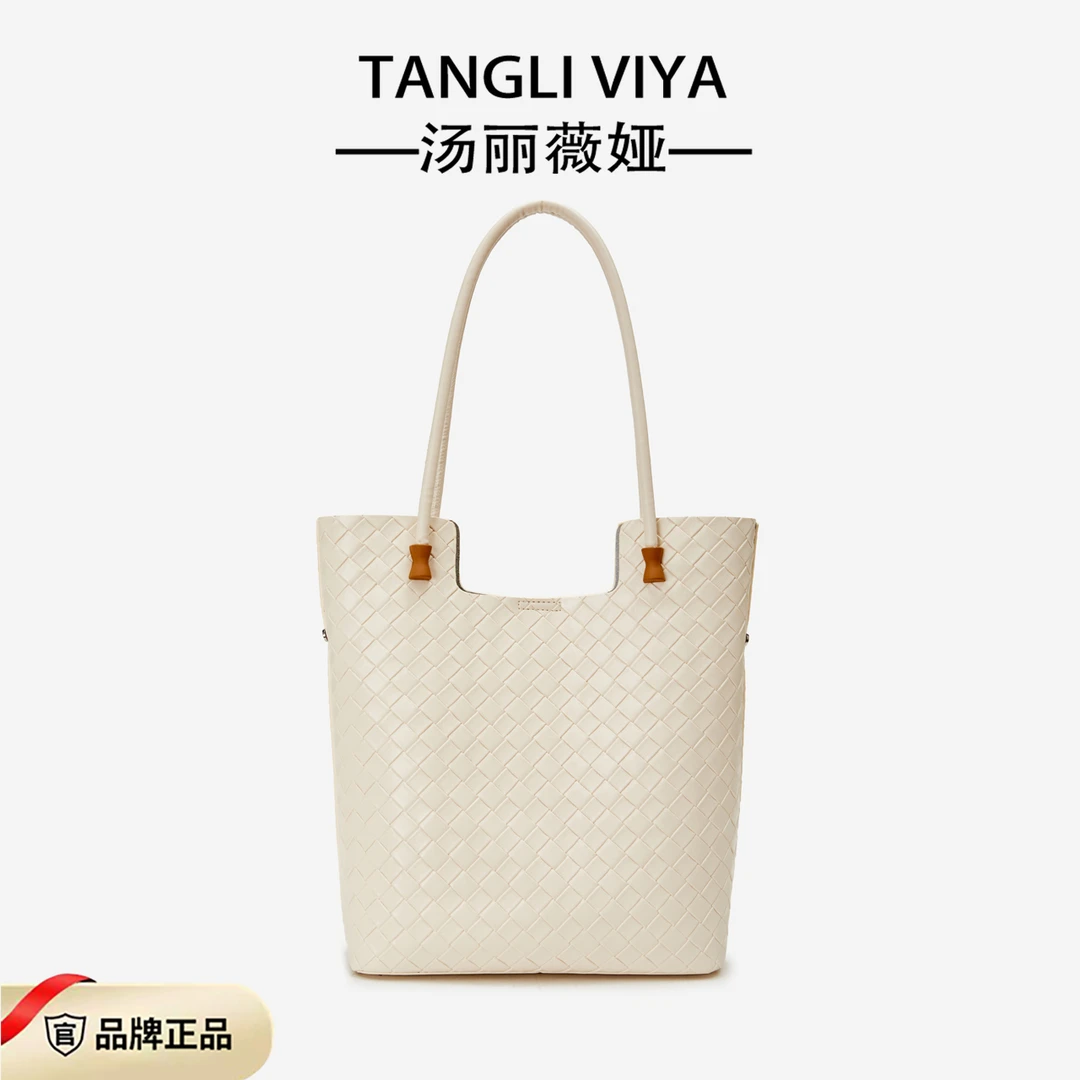 2024新款小众设计软皮编织托特包高级质感大容量时尚单肩包