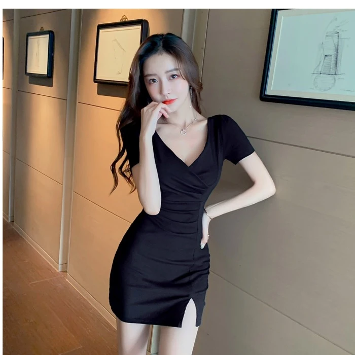 夜场上班工衣足浴工作服足疗女技师衣服夏季显瘦性感夜总店连衣裙