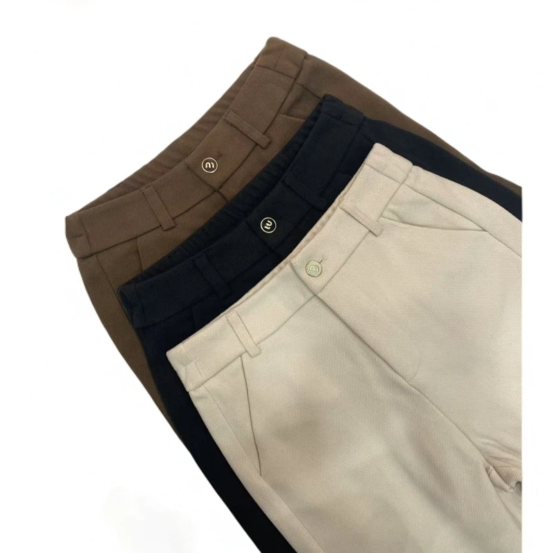 2386人字纹毛呢高腰显瘦烟管休闲裤