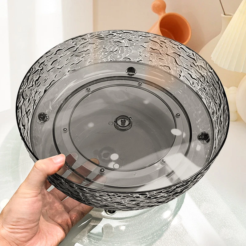 轻奢水果盘家用客厅茶几果盘旋转干果盘新款高档糖果零食摆放盘