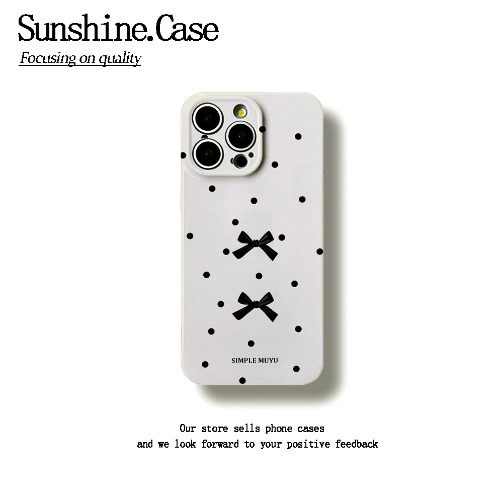 点点蝴蝶结菲林软壳适用苹果oppo华为vivo小米oppo手机壳防摔全包