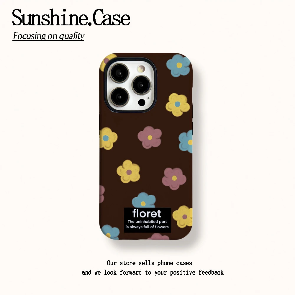 菲林二合一适用苹果华为vivo小米oppo手机壳简约花朵15PRO/14