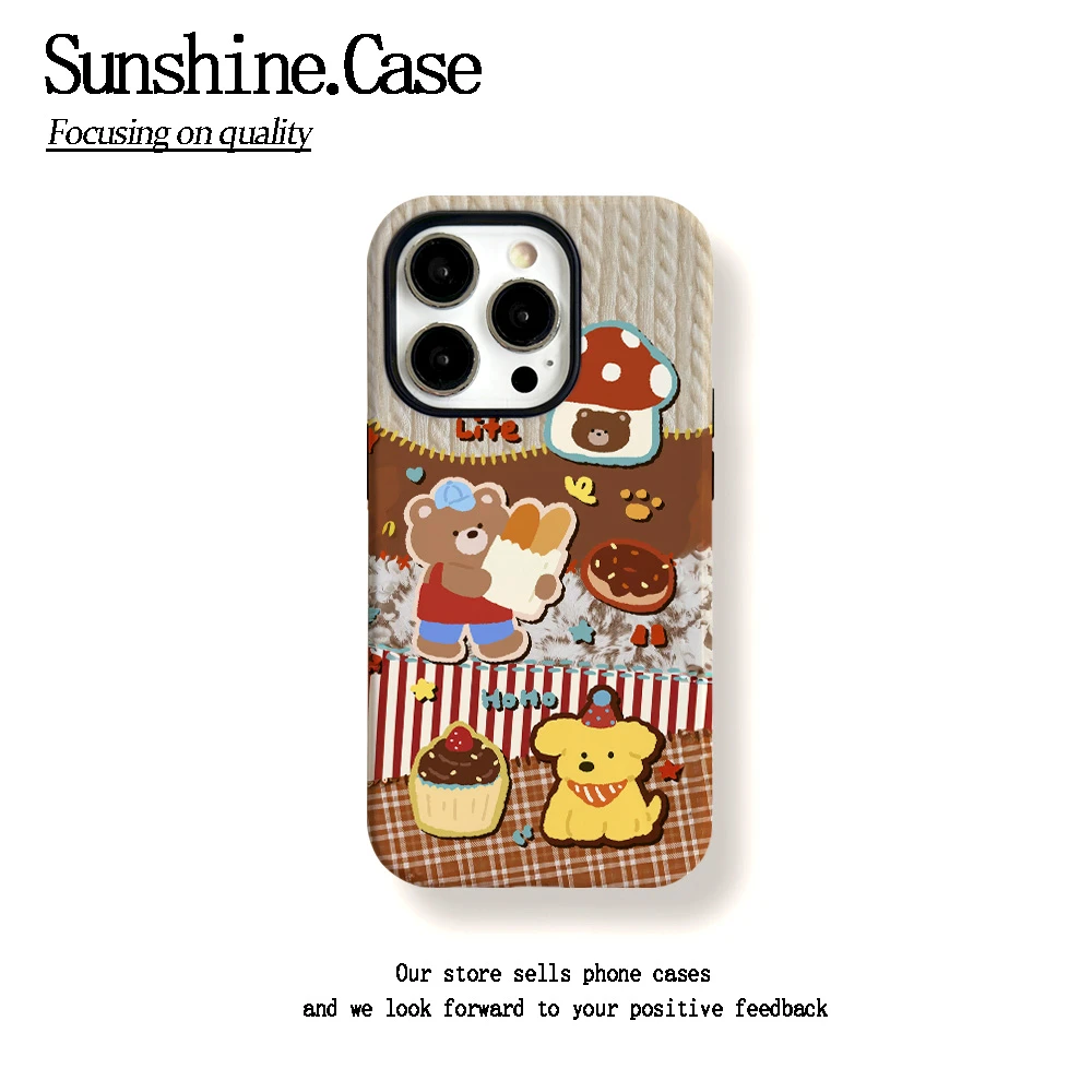 菲林二合一适用苹果华为vivo小米oppo手机壳蛋糕狗狗16PRO/15