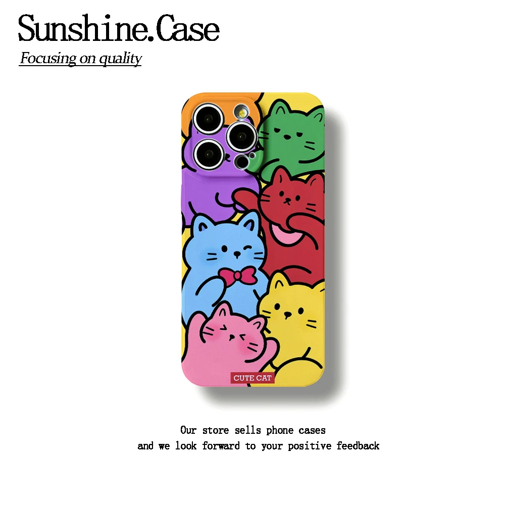 大猫咪菲林软壳适用于苹果华为vivo小米oppo一加防摔手机壳