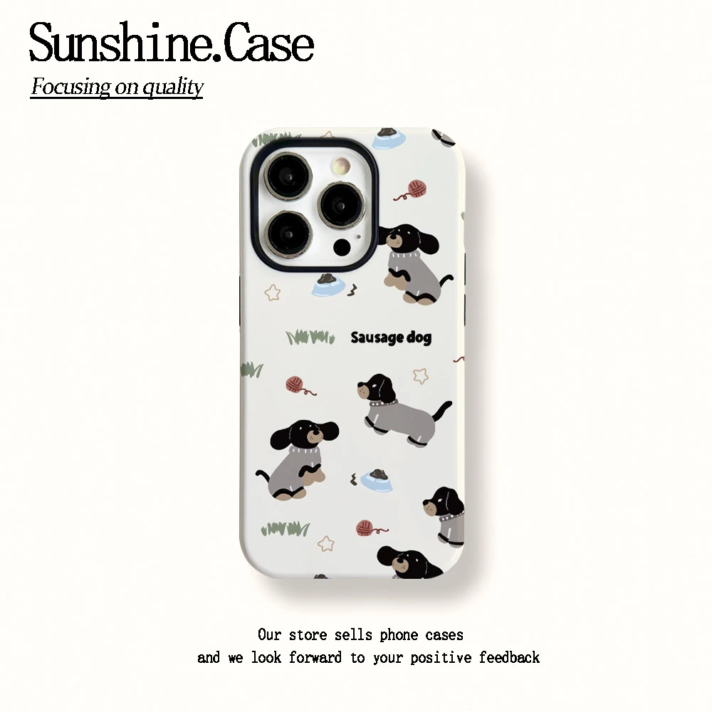 菲林二合一适用苹果华为vivo小米oppo手机壳腊肠狗15PRO