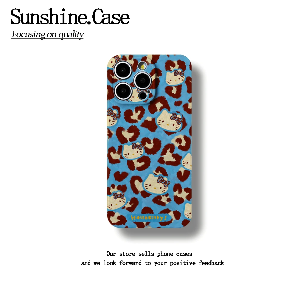 豹纹KT头菲林软壳适用苹果oppo华为vivo手机壳防摔可爱创意