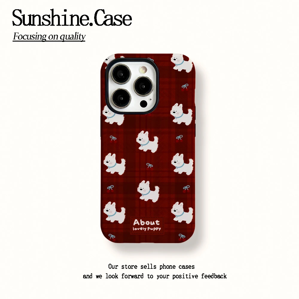 菲林二合一适用苹果华为vivo小米oppo手机壳满屏樱桃狗16PRO/14