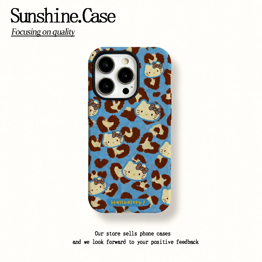 菲林二合一适用苹果华为vivo小米oppo手机壳豹纹KT15PRO/14