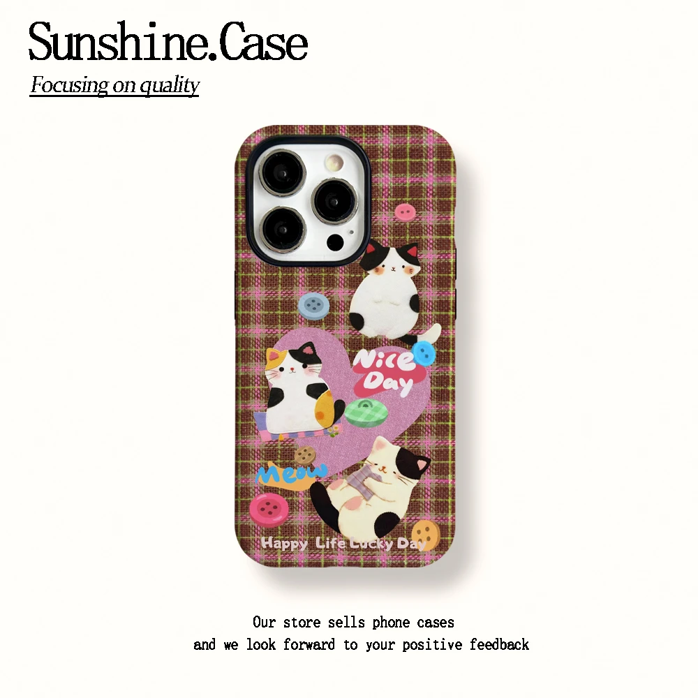 菲林二合一适用苹果华为vivo小米oppo手机壳三花猫猫15PRO/14