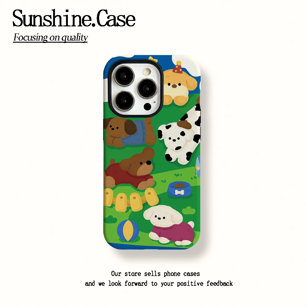 菲林二合一适用苹果华为vivo小米oppo手机壳草原狗狗15PRO/14