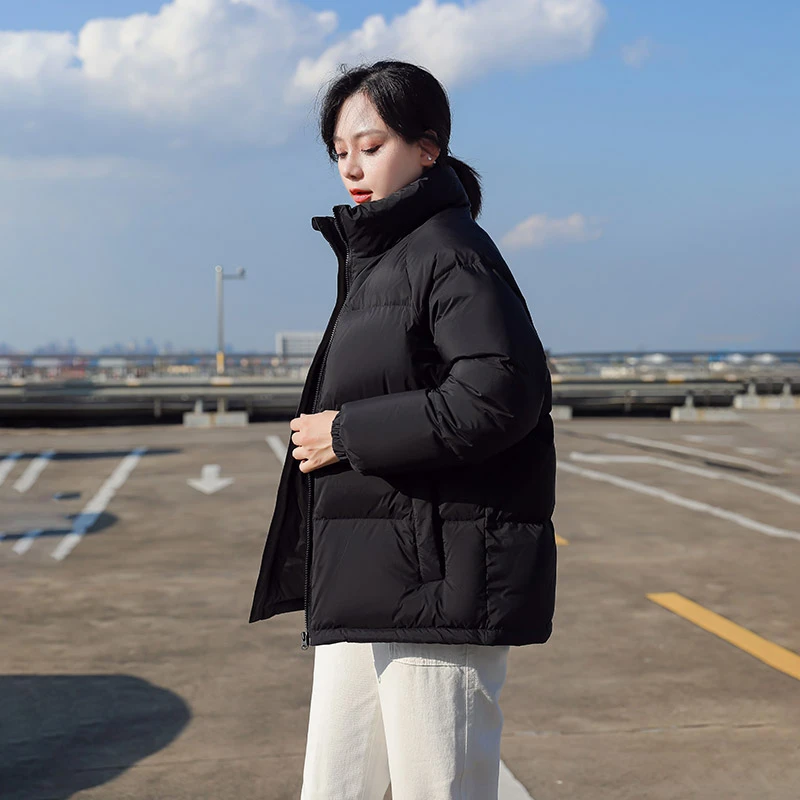 UCUB/若宿新款95白鸭绒羽绒服女短款冬季立领加厚保暖小个子外套