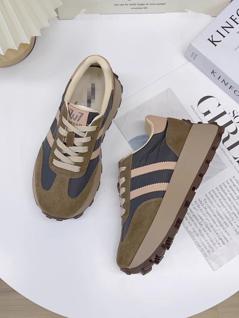 GEMEIQ/戈美其春秋款真皮厚底华夫阿甘鞋