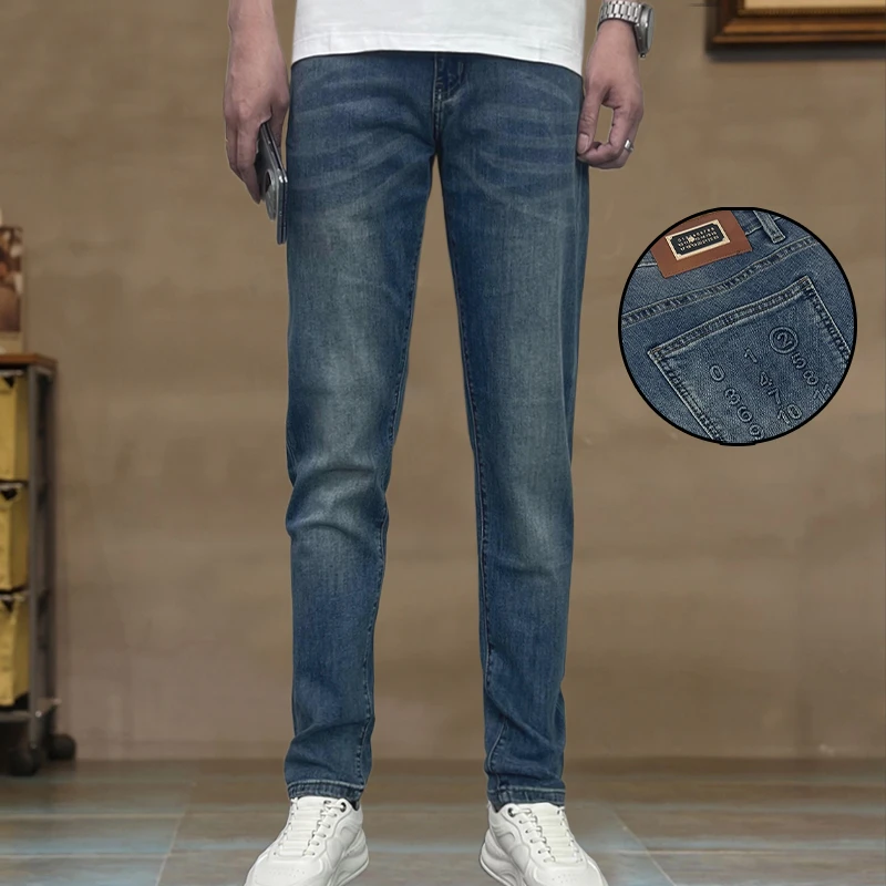 8866蓝色直筒牛仔裤子百搭时尚休闲宽松商务裤子潮流牛仔裤