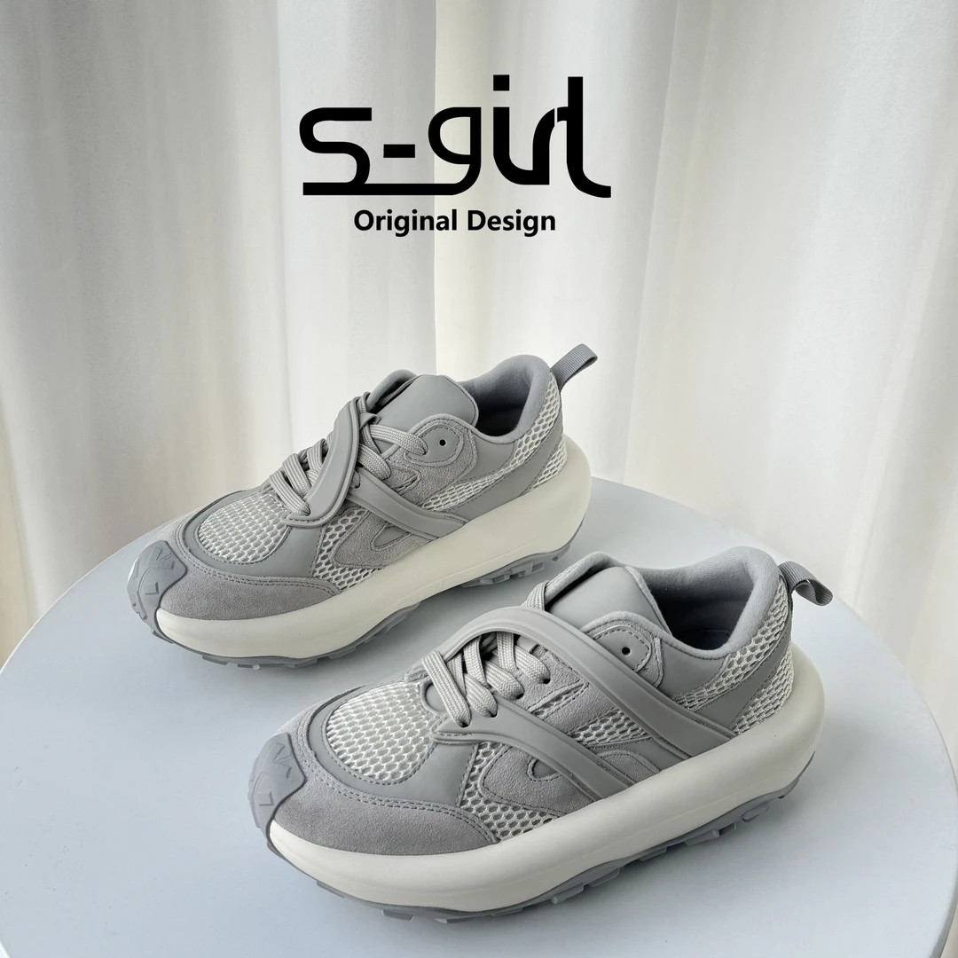 SGIRL TWTW百搭厚底老爹鞋女2025新款小个子增高休闲松糕鞋轮胎鞋