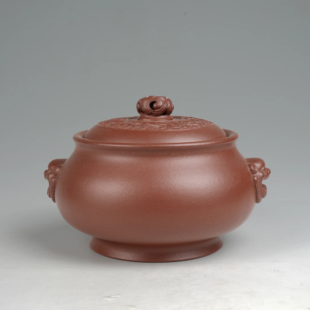 泥巴强出品 香炉 黄龙山 原矿紫砂 摆件