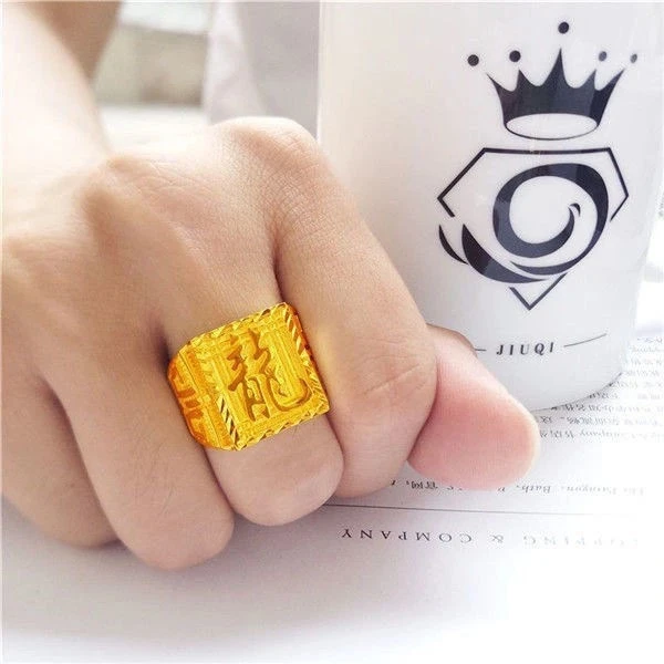 合金戒指 【财字戒指】2024爆款男士开口戒指 时尚霸气不掉色