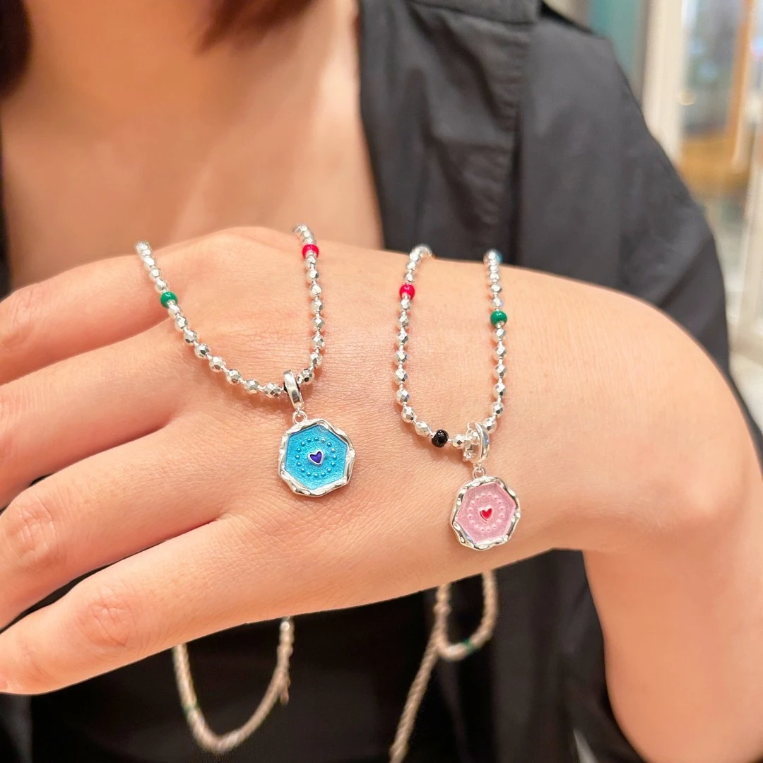 吊坠925银 23新款海洋心吊坠女纯银银饰