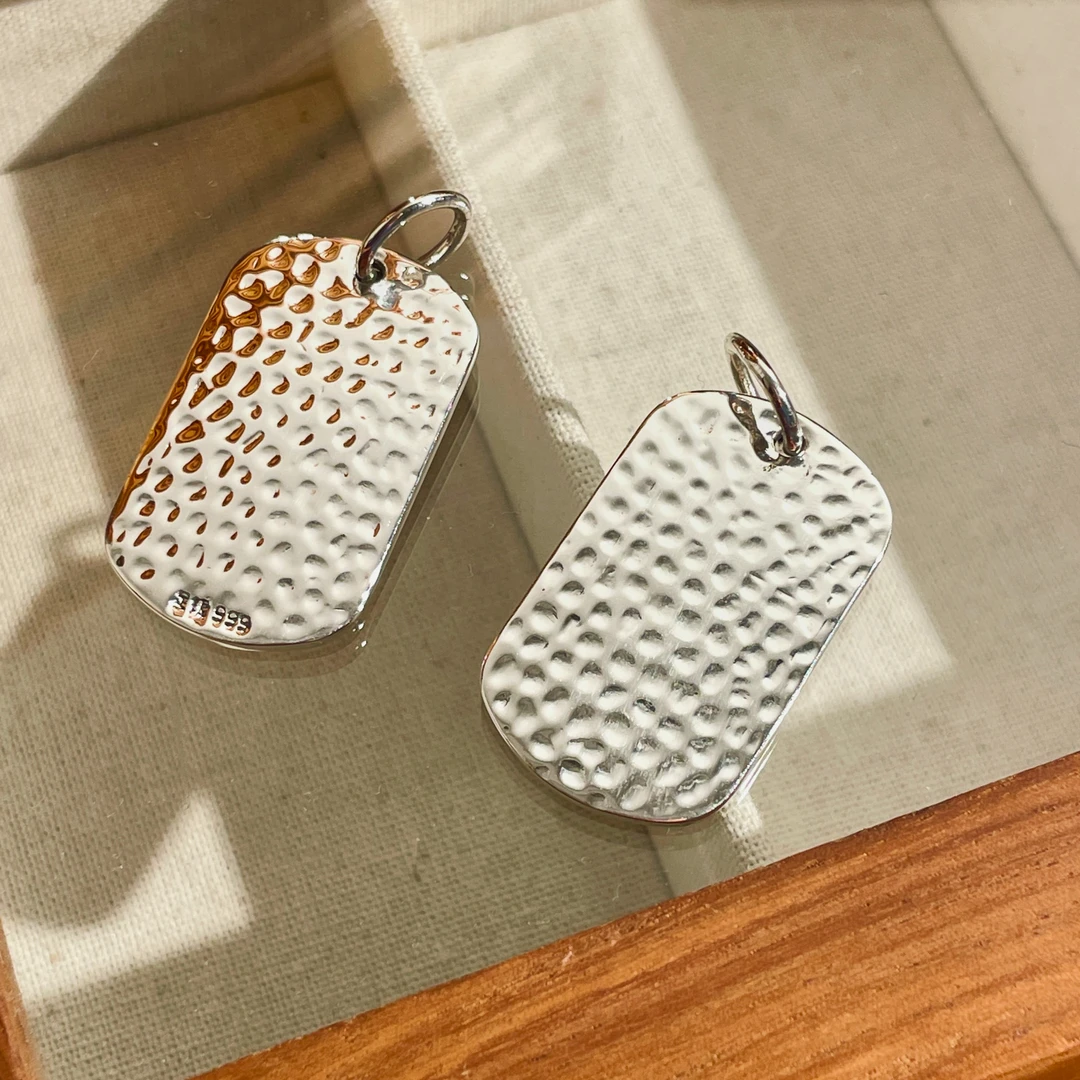 吊坠925银 无事牌吊坠开口大圈纯银s925