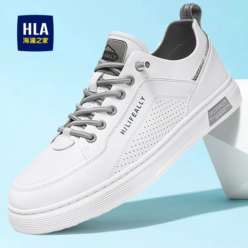 海澜之家男鞋透气潮流百搭小白鞋高级感休闲男士板鞋白色舒适时尚