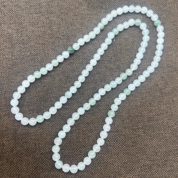 天然天山翠金丝玉项链手串