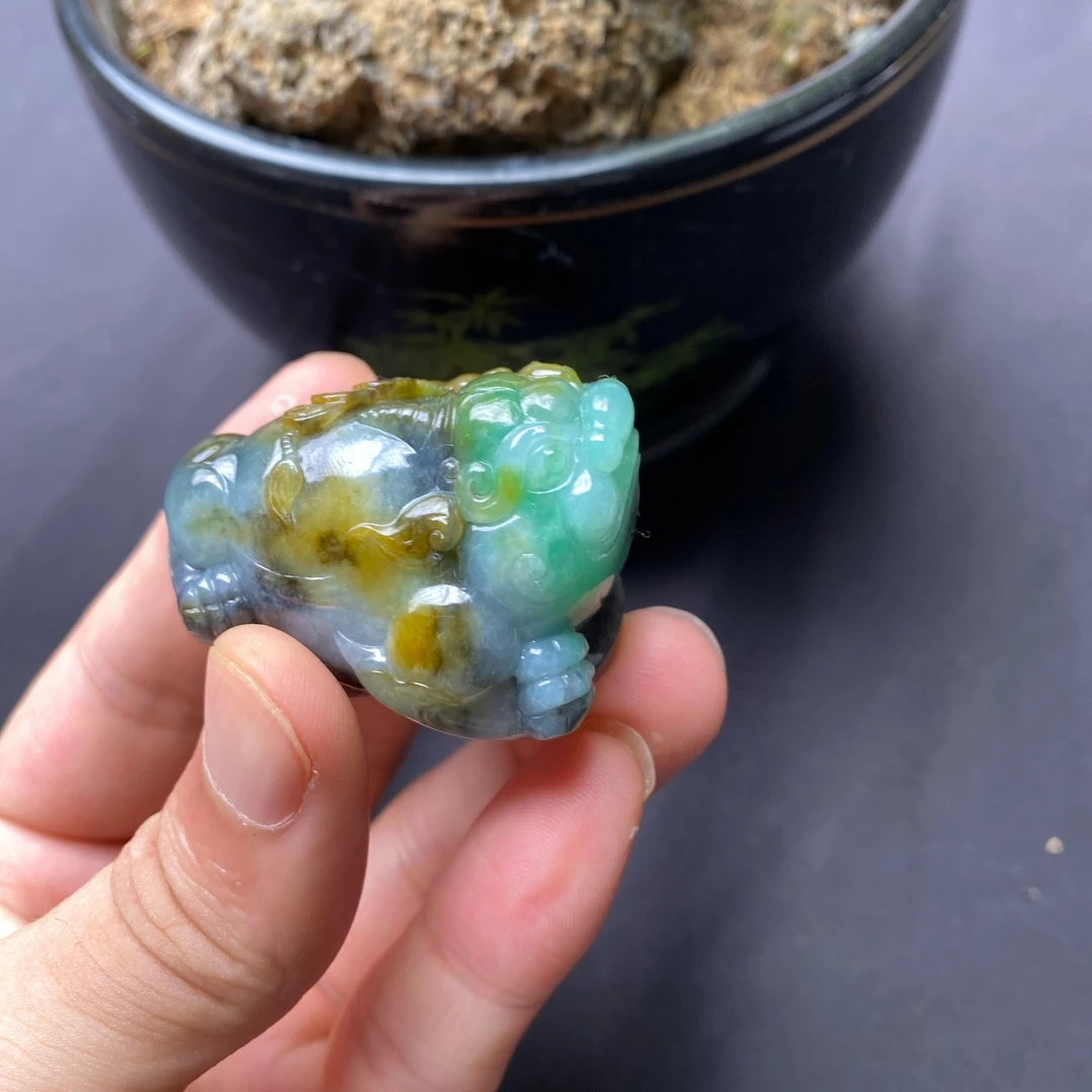 蓝哲翡翠天然缅甸A货翡翠成品