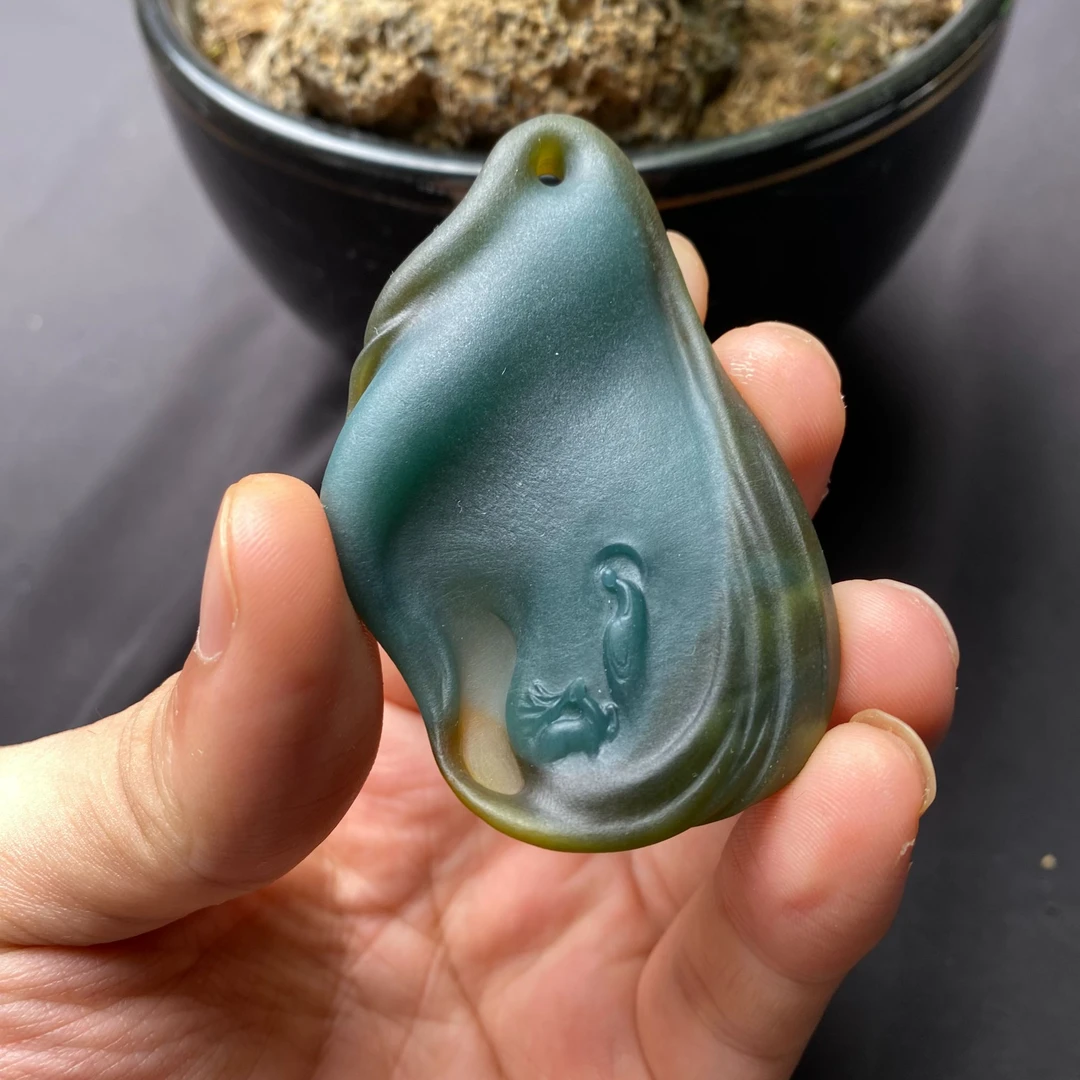 蓝哲翡翠天然缅甸A货翡翠成品