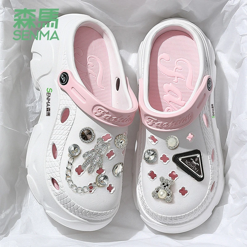 森马踩屎感洞洞鞋女夏百搭外穿夏厚底家居海边户外随心洞洞沙滩鞋